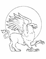 coloriage griffon derriere la lune